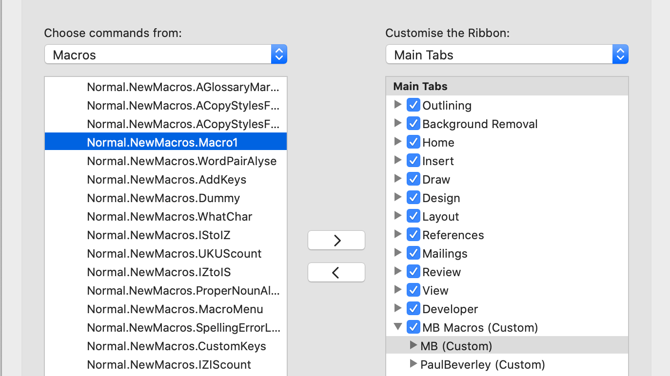 microsoft word for mac add developer tab to ribbon